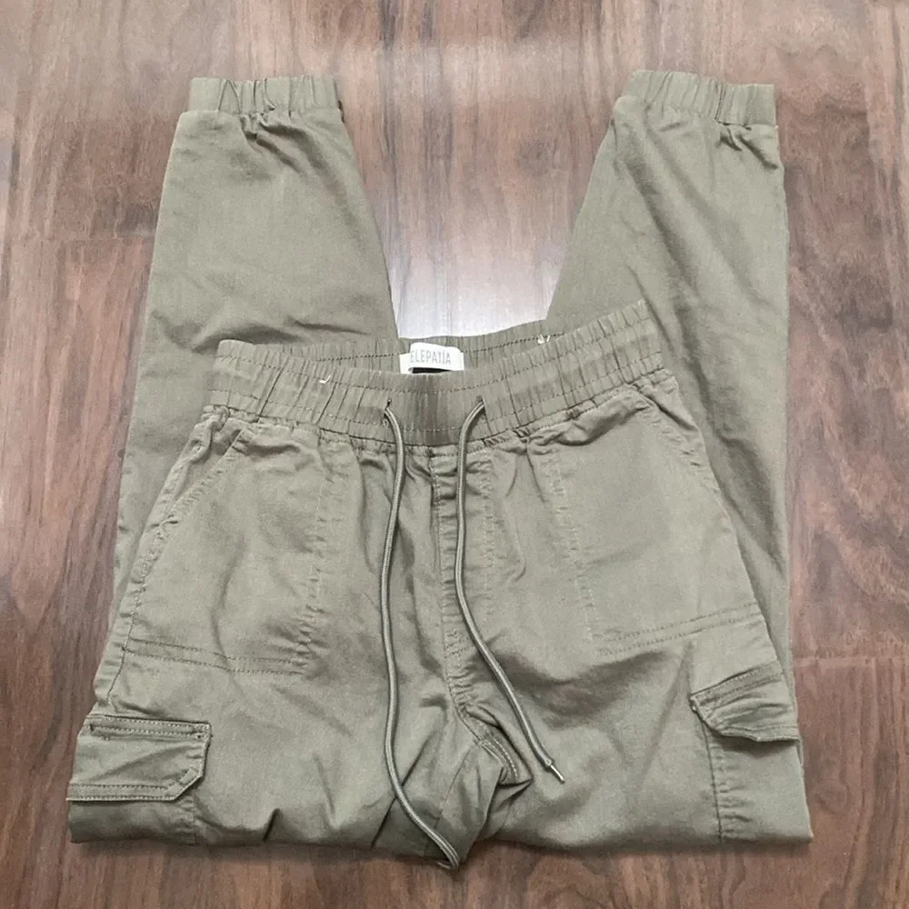 Telepatia Cargo Jogger Pants Olive Green